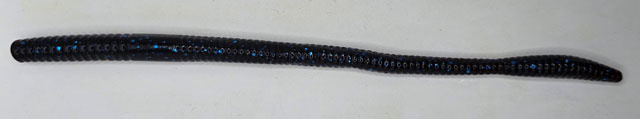 (#153) 8" FINESSE WORM - BLACK BLUE FLAKE 8 PER BAG